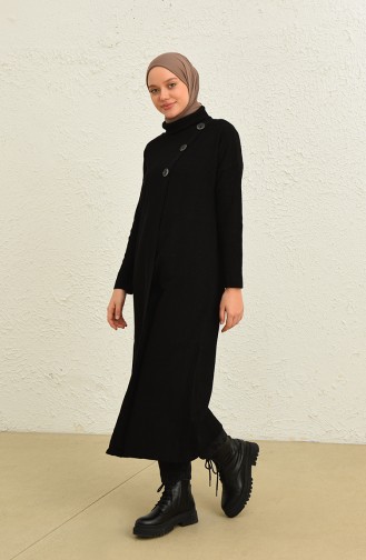 Triko Simli Uzun Tunik 3303-01 Siyah
