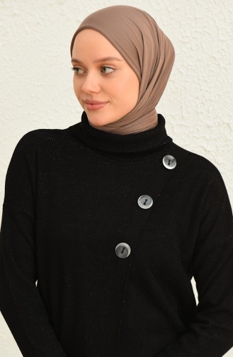 Triko Simli Uzun Tunik 3303-01 Siyah