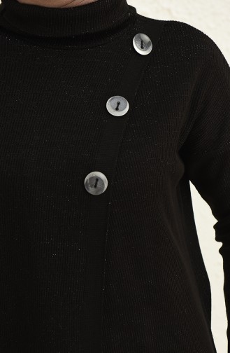Triko Simli Uzun Tunik 3303-01 Siyah