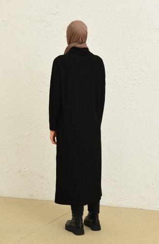 Triko Simli Uzun Tunik 3303-01 Siyah