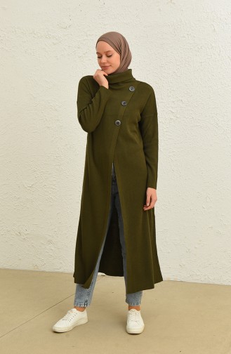 Triko Simli Uzun Tunik 3303-05 Haki