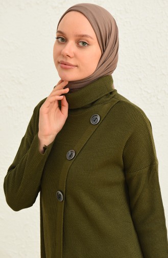 Triko Simli Uzun Tunik 3303-05 Haki