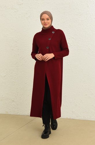 Triko Simli Uzun Tunik 3303-06 Bordo