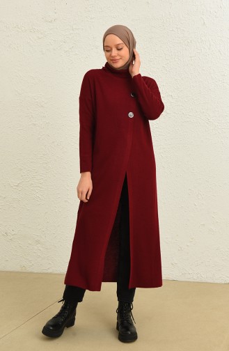 Triko Simli Uzun Tunik 3303-06 Bordo