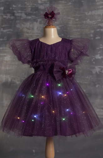 Plum Children`s Dress 2337BLN-03