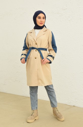 Beige Trench Coats Models 1052-018