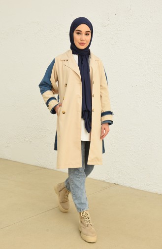 Beige Trench Coats Models 1052-018