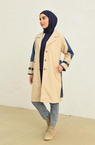 Beige Trench Coats Models 1052-018