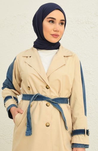 Beige Trench Coats Models 1052-018