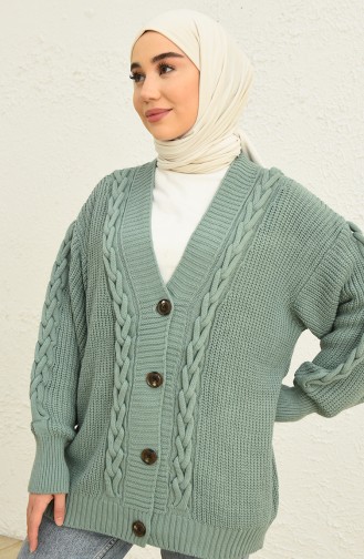 Triko Düğmeli Hırka 0548-07 Çağla Yeşili