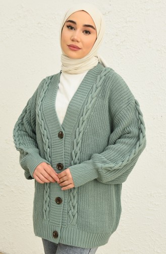 Triko Düğmeli Hırka 0548-07 Çağla Yeşili
