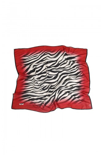 Oyya Soft Zebra Desen Eşarp 80974-08 Siyah Bordo