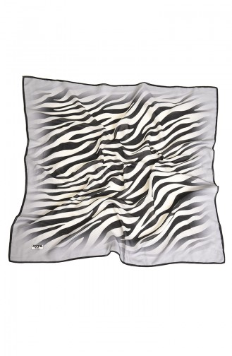 Oyya Soft Zebra Desen Eşarp 80974-01 Siyah Gri