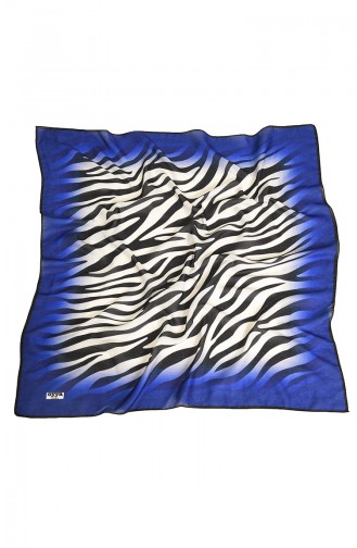 Oyya Soft Zebra Desen Eşarp 80974-07 Siyah Saks