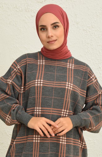 Triko Çizgili Tunik Pantolon İkili Takım 0577-03 Antrasit