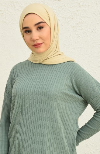 Trikot Strickmuster Tunika-Hose Zweiteiler 3345-01 Grünfarben 3345-01