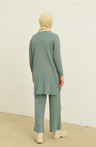 Trikot Strickmuster Tunika-Hose Zweiteiler 3345-01 Grünfarben 3345-01