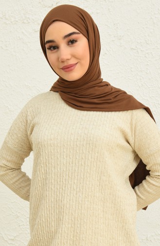 Trikot Strickmuster Tunika-Hose Zweiteiler 3345-07 Beige 3345-07