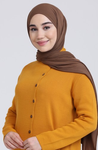 Senf Hijab Kleider 3315-08