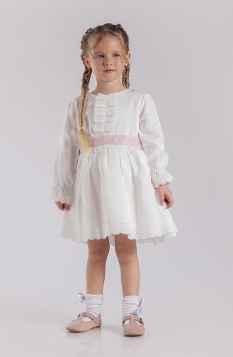 Robe Bébé et Enfant Blanc 221211D-01