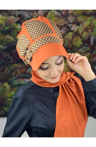 Orange Ready to wear Turban 154EYL22ŞPK-01