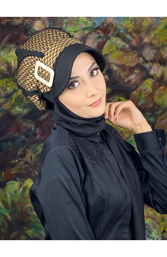 Black Ready to wear Turban 154EYL22ŞPK-04