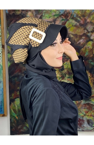 Black Ready to wear Turban 154EYL22ŞPK-04