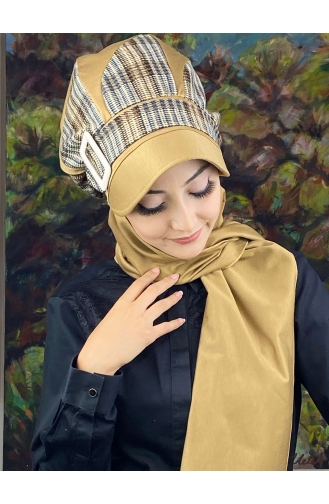 على استعداد لارتداء التوربان كستنائي 124EYL22ŞPK-01