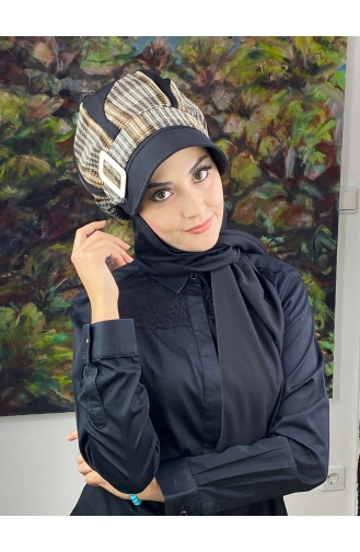 على استعداد لارتداء التوربان أسود 124EYL22ŞPK-03