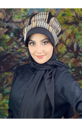 على استعداد لارتداء التوربان أسود 124EYL22ŞPK-03