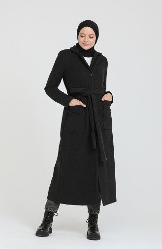 Cepli Kuşaklı Kaşe Kaban 4016-02 Füme