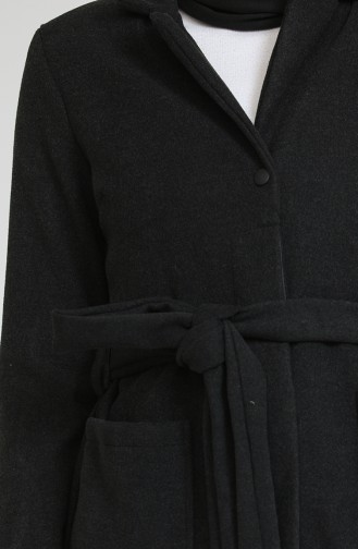 معطف طويل أسود فاتح 4016-02