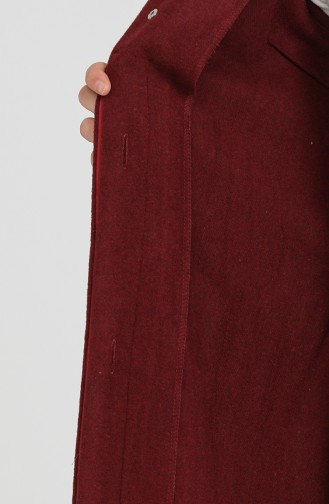 Cepli Kuşaklı Kaşe Kaban 4016-06 Bordo