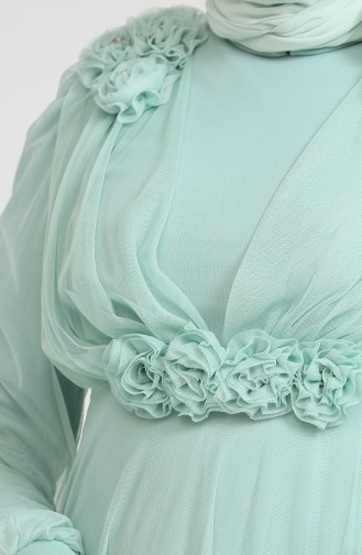 Mint green İslamitische Avondjurk 70003-01