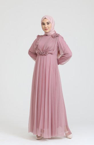 Beige-Rose Hijab-Abendkleider 70003-02