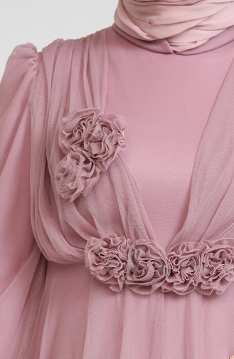 Beige-Rose Hijab-Abendkleider 70003-02