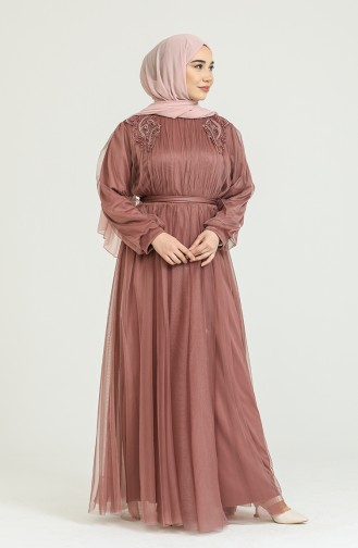 Dusty Rose İslamitische Avondjurk 70009-01