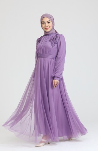 Purple Hijab Evening Dress 70008-01