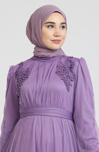 Purple Hijab Evening Dress 70008-01