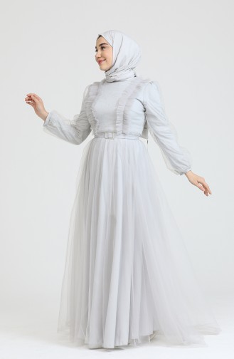 Grau Hijab-Abendkleider 70010-01