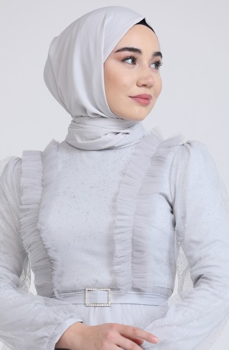 Grau Hijab-Abendkleider 70010-01