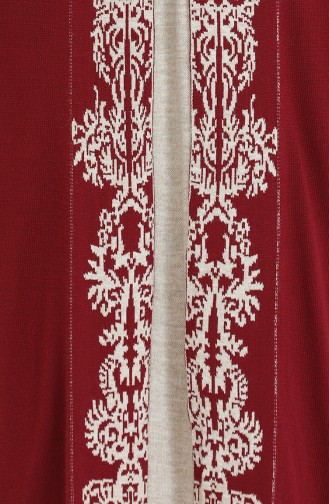 Triko Desenli Elbise 0522-05 Bordo