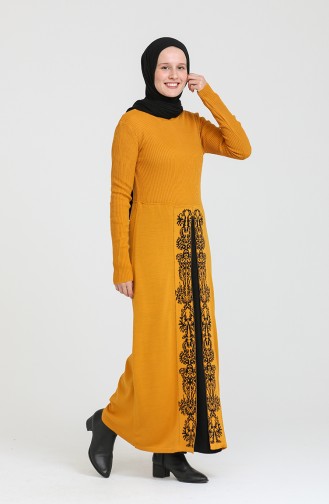 Mustard Hijab Dress 0522-07