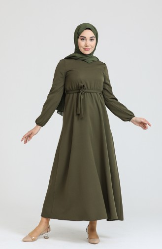 Ölgrün Hijab Kleider 445104.yağyeşili