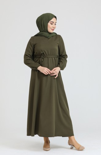 Ölgrün Hijab Kleider 445104.yağyeşili