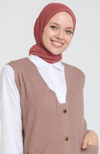 Trikot garnierte lange Tunika 0526-08 Rosa 0526-08