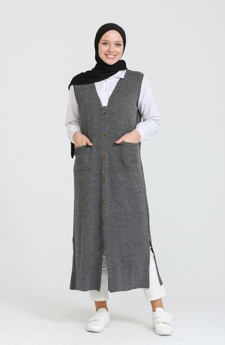 Triko Garnili Uzun Tunik 0526-09 Antrasit