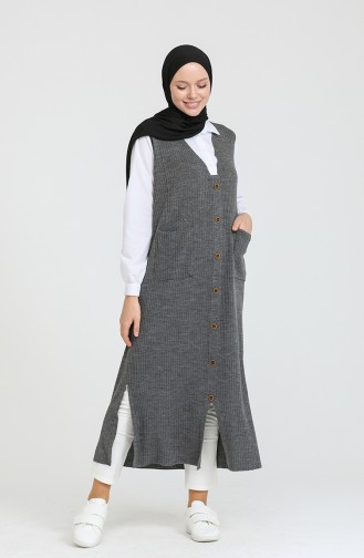 Triko Garnili Uzun Tunik 0526-09 Antrasit
