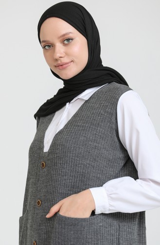Triko Garnili Uzun Tunik 0526-09 Antrasit