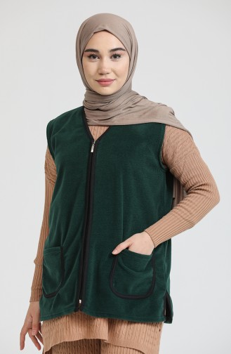 Cepli Polar Yelek 0005-03 Zümrüt Yeşili